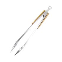 Pinças De Churrasco Antiaderentes Em Aço Inoxidável Com Cabo De Madeira Para Cozinha E Atividades Ao