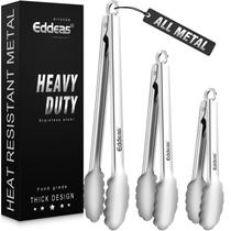 Pinças de cozinha Eddeas, todas em metal, resistentes ao calor, 600C, conjunto de 3