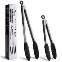 Pinças de cozinha HOTEC Premium em aço inoxidável com pontas de silicone