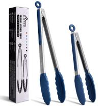 Pinças de cozinha HOTEC Premium em aço inoxidável com pontas de silicone