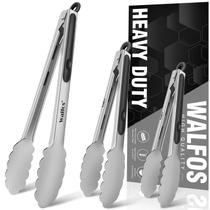 Pinças de cozinha Walfos Food Grade em aço inoxidável, conjunto de 3