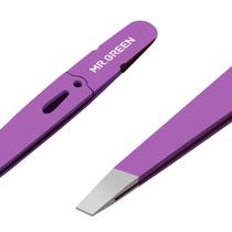 Pinças de sobrancelhas MR.GREEN Colorful Beauty Fine Hairs Puller Ferramentas de maquiagem Remoção de clipes de sobrancelhas inclinados de aço inoxidável (roxo)