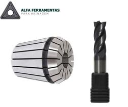 Pinças ER40 10mm + Fresa Metal Duro 4 Cortes 10mm Black Pinças ER40 10mm + Fresa Metal Duro 4 Cortes 10mm Black