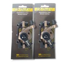 Pinças Freio de Bicicleta a Disco Mecânico RM2 Traseiro e Dianteiro Pastilhas Shimano X-Time Pinças Freio de Bicicleta a Disco Mecânico RM2 Traseiro e Dianteiro Pastilhas Shimano X-Time