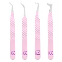 Pinças M LASH para extensões de cílios, conjunto de 4 lilás