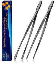 Pinças para alimentos JETKONG, 2 peças de aço inoxidável de 30 cm, preto