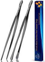 Pinças para grelhar JETKONG em aço inoxidável 45 cm extra longas pretas Pinças para grelhar JETKONG em aço inoxidável 45 cm extra longas pretas
