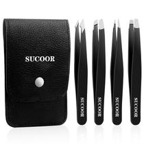 Pinças SUCOOR 4 Peças - Conjunto de Precisão em Aço Inoxidável Pinças SUCOOR 4 Peças - Conjunto de Precisão em Aço Inoxidável