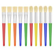 Pincéis Anezus para crianças, 10 unidades, redondos e planos