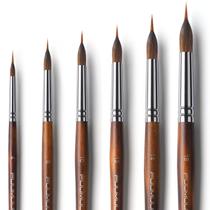 Pincéis de aquarela Fuumuui Professional, 6 unidades com Kolinsky Sable Pincéis de aquarela Fuumuui Professional, 6 unidades com Kolinsky Sable