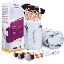 Pincéis de maquiagem DUAIU Set Make Up Pincéis Professional 15Pcs Marble Makeup Brush Set para corretivos de pó de base e sombra com requintado balde de mármore caixa de presente
