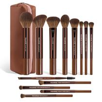 Pincéis de maquiagem MAANGE Professional Synthetic 13 unidades com estojo