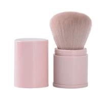 Pincéis de maquiagem RN BEAUTY Kabuki retráteis com capa rosa