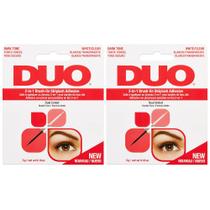 Pincel 2 em 1 da False Lash Adhesive DUO em transparente e escuro, 5 ml x 2