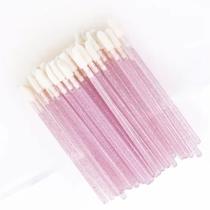 Pincel Aplicador Batom Lips Gloss 50 Unidades Com Glitter Extensão De Cílios