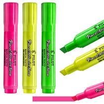 Pincel Atômico Canetão Kit 3 Cores Neon Rosa Amarelo Verde Pilot para Cartaz Avisos Projetos