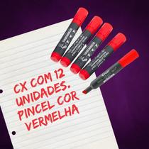 Pincel atômico cor vermelho recarregavel permanente com 12 unidades Pincel atômico cor vermelho recarregavel permanente com 12 unidades