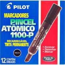 Pincel Atômico Permanente Preto 1100P com 12 - Pilot pen