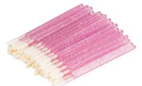 Pincel Batom com Glitter Aplicador Descartável Com 50 Unidades