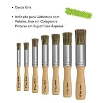 Pincel Broxinha 835 Tigre Cerda Gris Cabo Curto Madeira - Pincéis Tigre