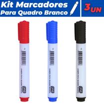 Pincel Canetas Marcadores Para Quadro Branco Kit C/ 03 Cores