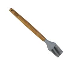 Pincel Cucina em Silicone Cinza com Cabo em Madeira 27cm - Fracalanza