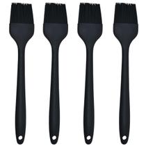 Pincel Culinario De Silicone Preto Kit 04 Un