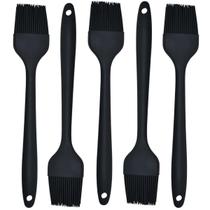 Pincel Culinario De Silicone Preto Kit 05 Un