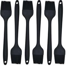 Pincel Culinario De Silicone Preto Kit 06 Un