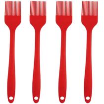 Pincel Culinario De Silicone Vermelho Kit 04 Un