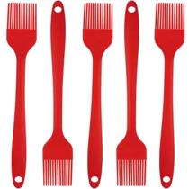 Pincel Culinario De Silicone Vermelho Kit 05 Un