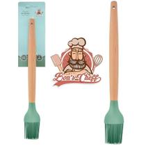 Pincel Culinario Silicone Verde Cabo Madeira Bon Chef 27X3,5 Pincel Culinario Silicone Verde Cabo Madeira Bon Chef 27X3,5