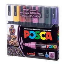 Pincel Dark Colors Posca PC-5M Com 8 Cores Uniball
