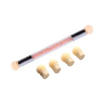 Pincel De Arte Para Unhas Com Gradiente Duplo E Cabeça De Esponja Para Pontilhamento E Cabo Com