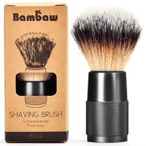 Pincel de barbear Bambaw Synthetic Black Metal Handle Pincel de barbear Bambaw Synthetic Black Metal Handle