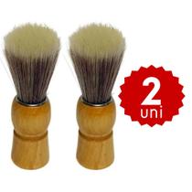 Pincel de Barbear Masculino Cabo de Madeira Macio Para Espuma de Barbear