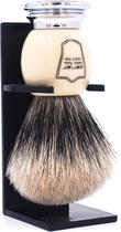 Pincel de barbear Parker Pure Badger Faux Ivory & Chrome 22mm