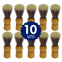 Pincel de Barbear Profissional Cabo Resistente Madeira Cerdas Macias Sintéticas