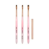 Pincel De Manicure Com Cabo Transparente Rosa Para Pintura UV Gel Extensão Caneta De Desenho 1/3PCS