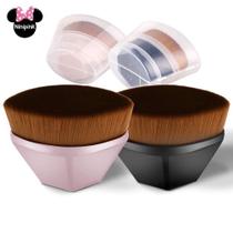 Pincel de Maquiagem Base Kabuki Hexagonal com Cabo Diamante 3D e Estojo Preto OEM Pincel de Maquiagem Base Kabuki Hexagonal com Cabo Diamante 3D e Estojo Preto OEM