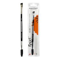 Pincel De Maquiagem Duplo Chanfrado E Escova Macrilan B136 Preto