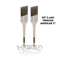 Pincel de Pintura Trincha Angular Profissional Condor kit com 2 unid. para Recorte com Precisão