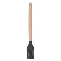 Pincel de Silicone Preto Cabo Bambu Confeitaria Cheff