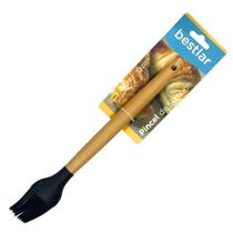 Pincel de Silicone Preto com Cabo em Madeira - Bestlar Pincel de Silicone Preto com Cabo em Madeira - Bestlar
