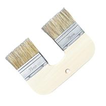 Pincel duplo de cerdas naturais para cal, 3 polegadas, em formato U