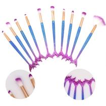 Pincel Kit 10 Peças Sereia Maquiagem Make Up Sombra Mermaid Portatil Pincel Kit 10 Peças Sereia Maquiagem Make Up Sombra Mermaid Portatil