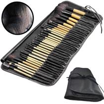 Pincel Kit 24 Peças maquiagem Luxo Portatil Estojo Dobravel Makeup Profissional - Ralos e Torneiras