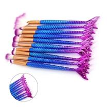Pincel Maquiagem Kit 10 Peças Sereia Sombra Delineador Mermaid Make Up Pincel Maquiagem Kit 10 Peças Sereia Sombra Delineador Mermaid Make Up