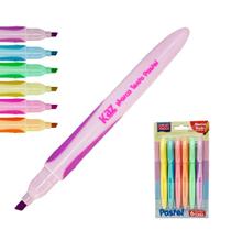 Pincel marca texto 6 cores pastel kz6007