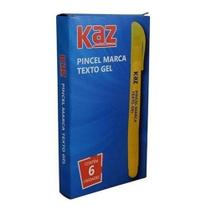 Pincel marca texto amarelo gel kz2038 kaz 6 unidades